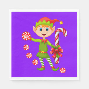Pappra julklappar, God jul Elf Napki Pappersservett