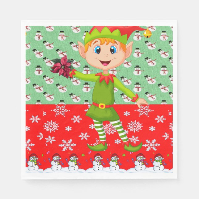 Pappra julklappar, God jul, Elf Pappersservett (Framsidan)