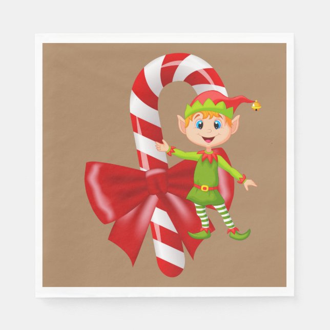 Pappra julklappar, God jul, Elf Pappersservett (Framsidan)