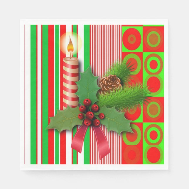 Pappra julklappar, God jul, ljus Pappersservett (Framsidan)