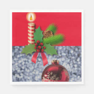 Pappra julklappar, God jul, ljus Pappersservett