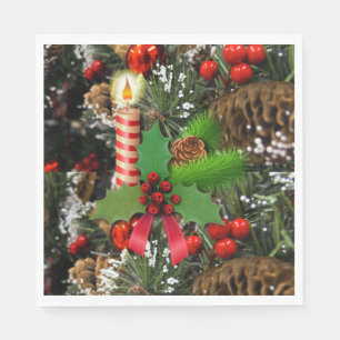 Pappra julklappar, God jul, ljus Pappersservett