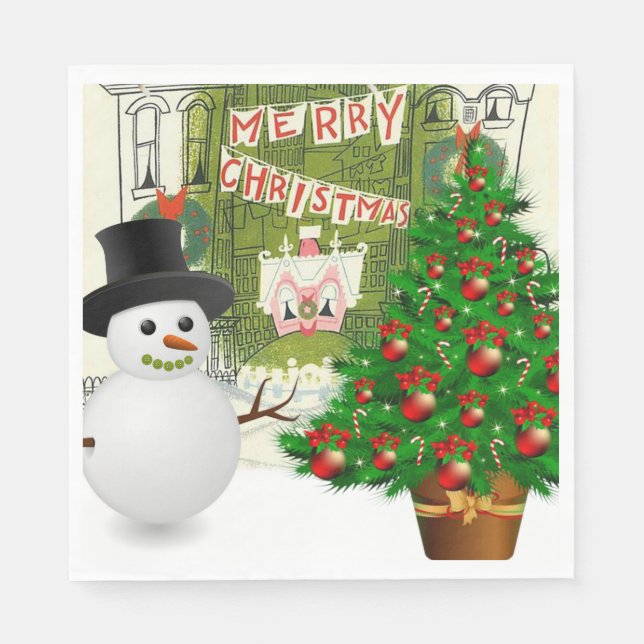 Pappra julklappar, God jul Pappersservett (Framsidan)