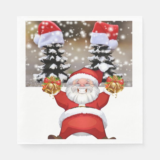 Pappra julklappar, God jul, Santa Pappersservett (Framsidan)