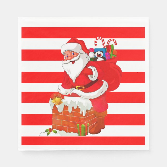 Pappra julklappar, God jul, Santa Pappersservett (Framsidan)