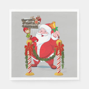 Pappra julklappar, God jul Santa Pappersservett