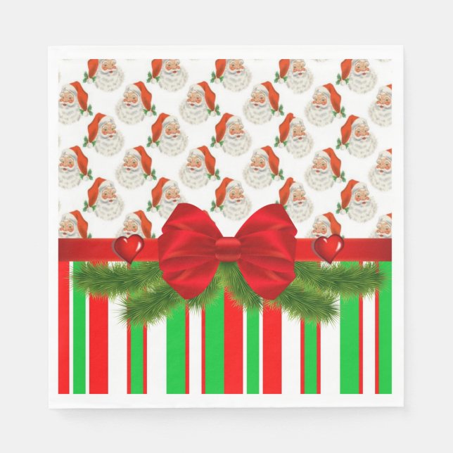 Pappra julklappar, God jul Santa Pappersservett (Framsidan)