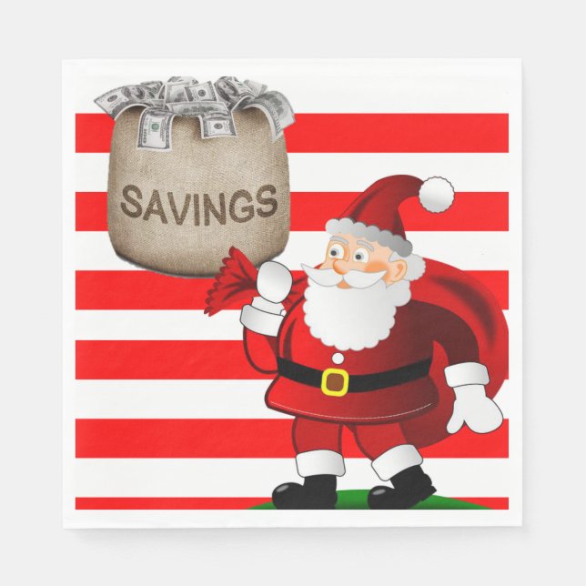 Pappra julklappar, God jul, Santa Pappersservett (Framsidan)