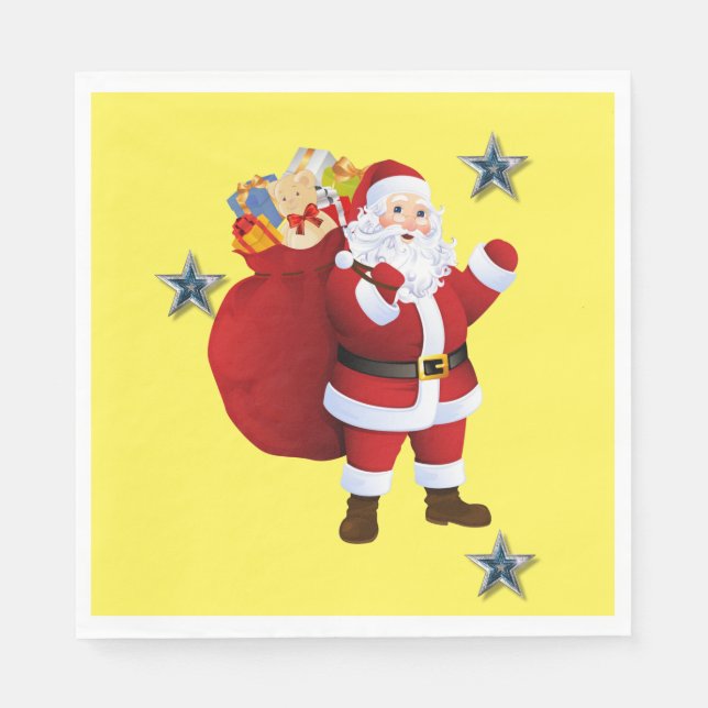 Pappra julklappar, God jul Santa Pappersservett (Framsidan)