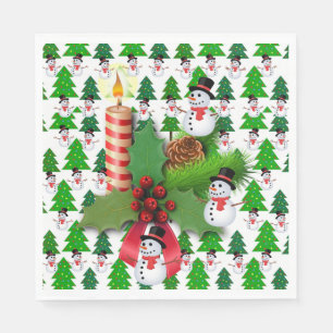 Pappra julklappar, God jul Snögubbe Pappersservett