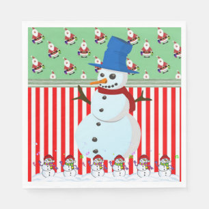 Pappra julklappar, God jul, Snögubbe Pappersservett