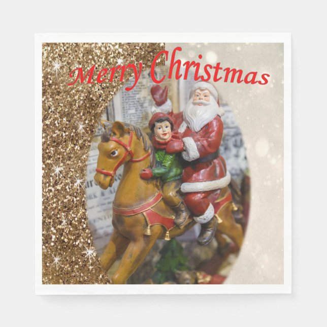 Pappra julklappar, God jul, Vintage Pappersservett (Framsidan)