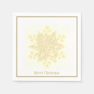 Pappra julklappar Golden Snowflake Pappersservett