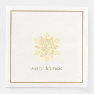Pappra julklappar Golden Snowflake Pappersservett