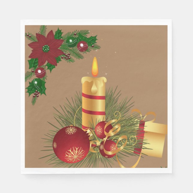 Pappra julklappar, julljus pappersservett (Framsidan)