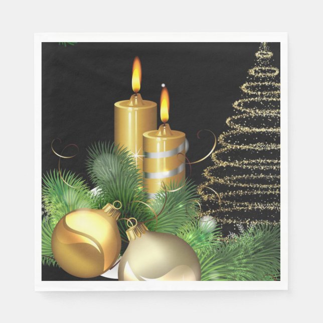 Pappra julklappar, julljus pappersservett (Framsidan)