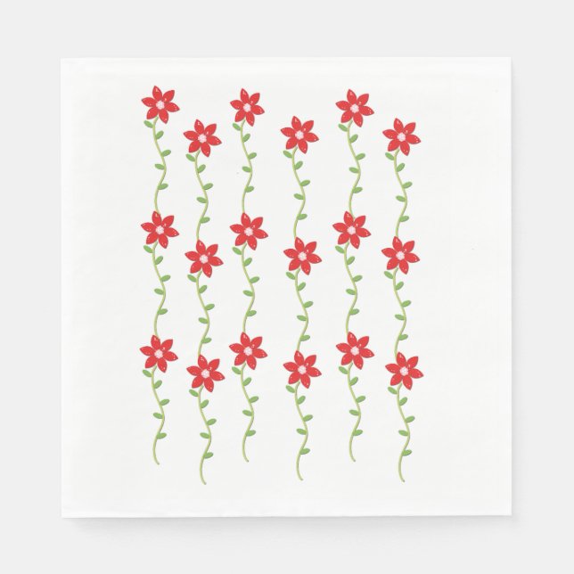 Pappra julklappar, Poinsettia Pappersservett (Framsidan)