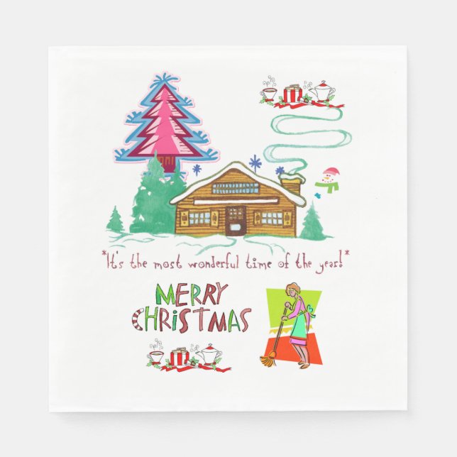 Pappra julklappar, Städning Dam Pappersservett (Framsidan)