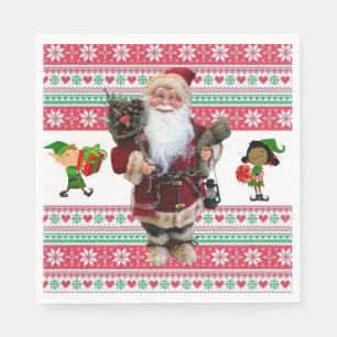 Pappra julklappar, tomten pappersservett