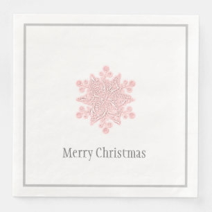 Pappra julklapparna Rosa & Silver Snowflake Pappersservett
