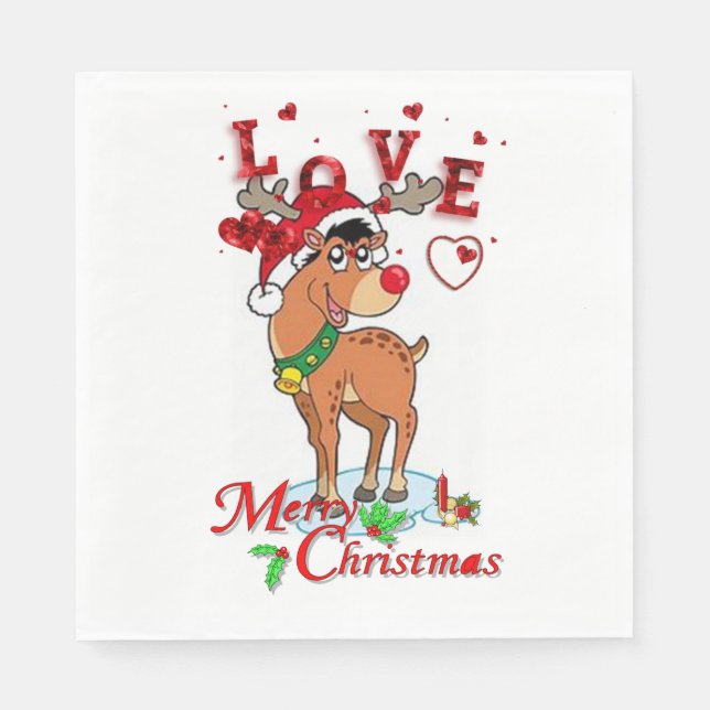 Pappra julservetter, renar pappersservett (Framsidan)