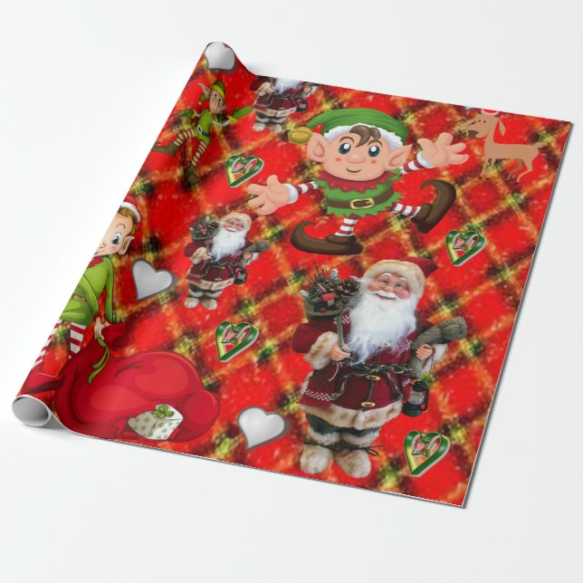 Pappra jultomten Elf Presentpapper (Utrullad)