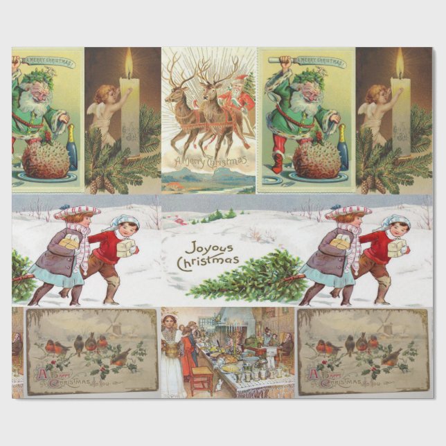 Pappra jultomten, Vintage Presentpapper (Platt)