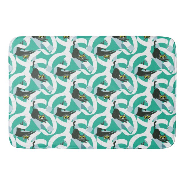 Pappra katter för galning badrumsmatta (Framsidan)