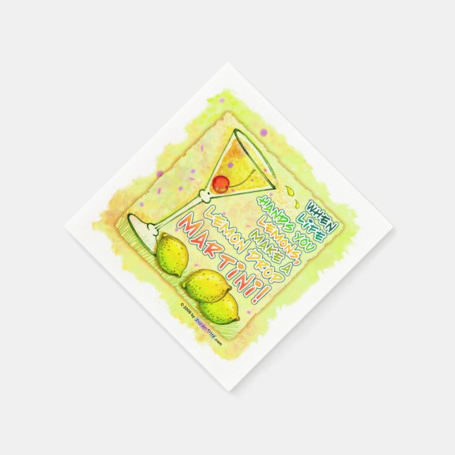 PAPPRA KOCKTAIL NAPKINS - GÖR EN LEMON DROP MARTIN PAPPERSSERVETT (Hörn)