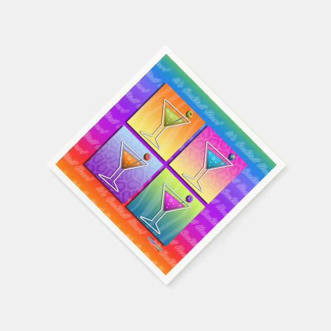 PAPPRA KOCKTAIL NAPKINS - POP ART MARTINI GLASSES PAPPERSSERVETT (Hörn)