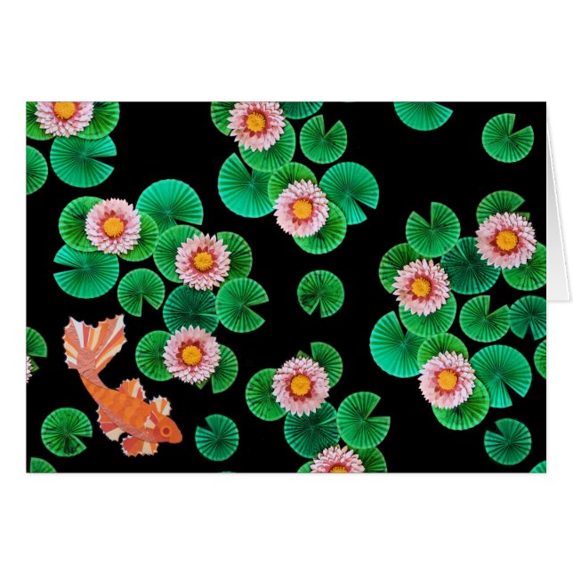 Pappra Koi Pond Hälsningskort (Framsidan Horizontal)