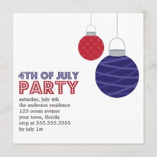 Pappra lyktor 4th av Juli partyinbjudningar Inbjudningar