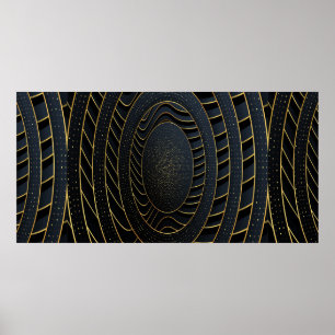 Pappra lyxområden med gyllene linor och poster