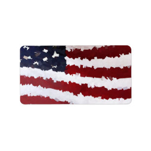 Pappra Mache American Flagga Adressetikett