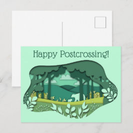 Pappra Mamma och Unge Vykort