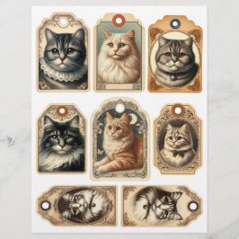 Pappra Märkre för Vintage Katt