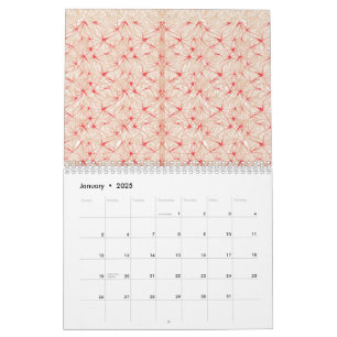 Pappra med en upprepande mönster av rött, eller kalender