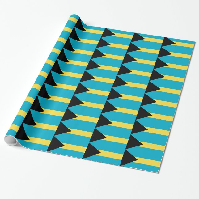 Pappra med Flagga Bahamas Presentpapper (Utrullad)