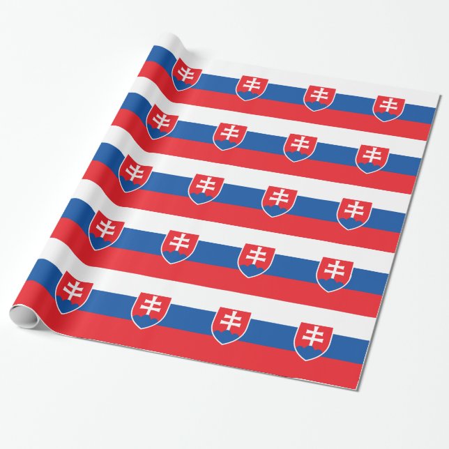 Pappra med Slovakiens Flagga Presentpapper (Utrullad)