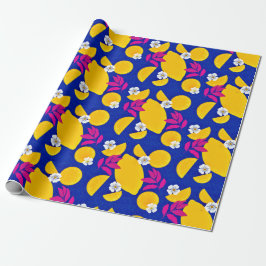 Pappra med Zstänkcitroner och Rosa Löv Presentpapper