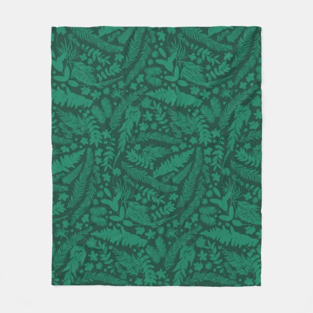 Pappra moderna botaniska pålagor fleecefilt (Framsidan)