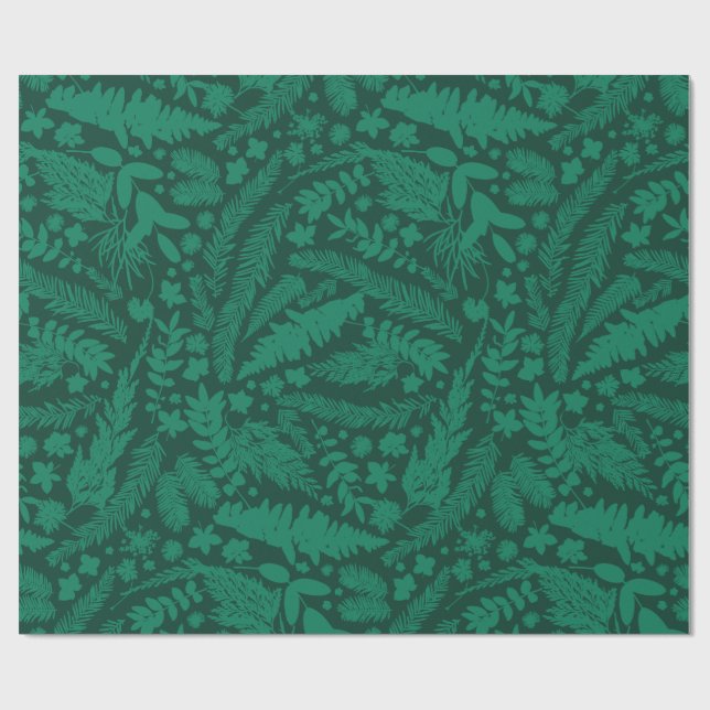 Pappra moderna botaniska pålagor presentpapper (Platt)