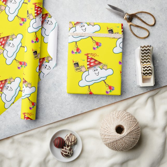 Pappra moln för omformning av grattis på födelseda presentpapper (Hantverk)