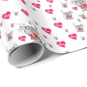 Pappra möss på Alla hjärtans dag Presentpapper