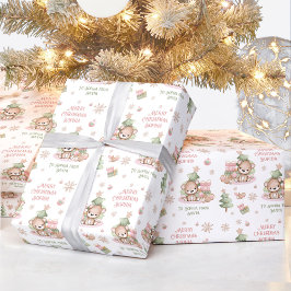 Pappra Namn Rosa Bear Presentpapper