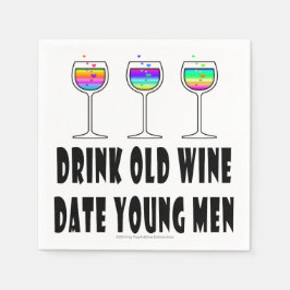 PAPPRA NAPKINER - DRYGGT VIN, DATUM UNGA MANAR PAPPERSSERVETT