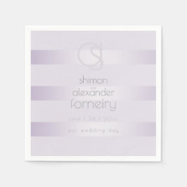PAPPRA NAPKINER | Lilac Shimmer Rand Monogram Pappersservett