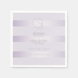 PAPPRA NAPKINER | Lilac Shimmer Rand Monogram Pappersservett