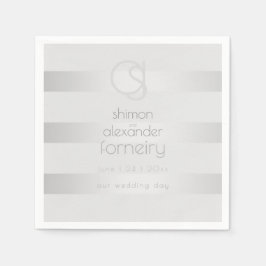 PAPPRA NAPKINER | Luminous Silver Rand Monogram Pappersservett