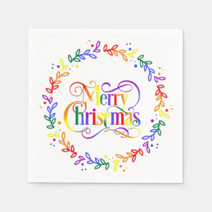 Pappra Napkins av Rainbow God jul Pappersservett
